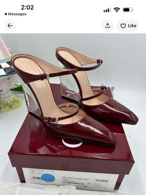 Women’s Gucci, rosso, leather wedge mules, size 39 made in Italy